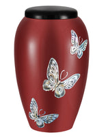 Mother of Pearl Shell Art Maroon Avian Butterfly - IUFM114-Maroon

