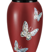 Mother of Pearl Shell Art Maroon Avian Butterfly - IUFM114-Maroon