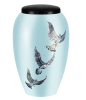 Mother of Pearl Shell Art Aqua Sacred Dove - IUFM115-Sky Blue