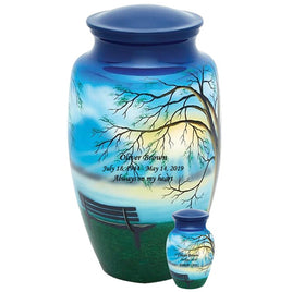 Hand Painted Lakeside Cremation Urn - IUHP115
