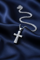 Silver Infinity Cross Fingerprint Pendant - IUINFP300