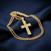 Gold Infinity Cross Fingerprint Pendant - IUINFP301