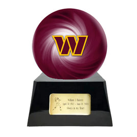 Football Trophy Urn Base with Optional Washington Commanders Team Sphere NFL