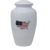 Military Series - My Country American Cremation Urn, White - IUMI122