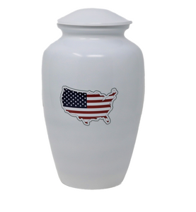 Military Series - My Country American Cremation Urn, White - IUMI122