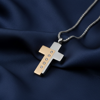 Bi-Color Cross Pendant - IUPN104