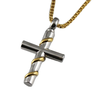 Cross with Gold wire wrapped Pendant - IUPN119-G
