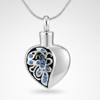 Heart with Blue Gems Pendant - IUPN271