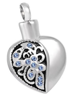 Heart with Blue Gems Pendant - IUPN271