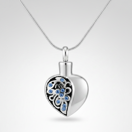 Heart with Blue Gems Pendant - IUPN271