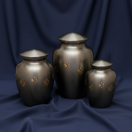 Classic Pewter Paw Print Pet Urn - IUPU107