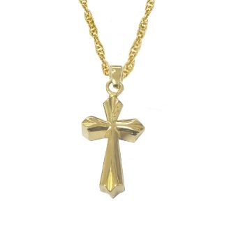 Gold Plated Silver Elegant Cross Jewelry - IUSPN112-G