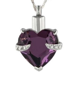Silver Hold My Heart Amethyst Jewelry - IUSPN116