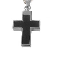 Silver Black Cross Jewelry - IUSPN120
