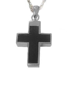 Silver Black Cross Jewelry - IUSPN120