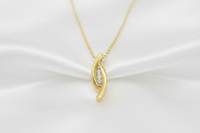 Gold Plated Silver Diamond String Pendant - IUSPN123-G