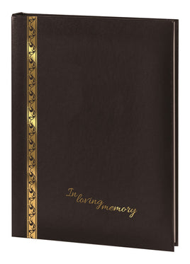 Imperial Scroll & In Loving Memory Memorial Guest Book -6 Ring-STGR104-Black