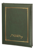 Decorative Frame & In Loving Memory Memorial Guest Book - 6 Ring - STGR105-Green