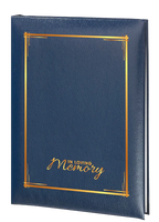 Decorative Frame & In Loving Memory Memorial Guest Book - 6 Ring - STGR105-Blue