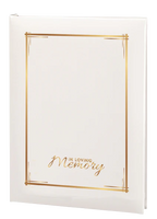 Decorative Frame & In Loving Memory Memorial Guest Book - 6 Ring - STGR105-White