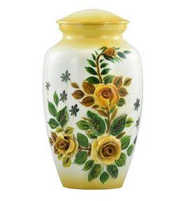 3D-Effect Yellow Rose Cremation Urn - IUTD102