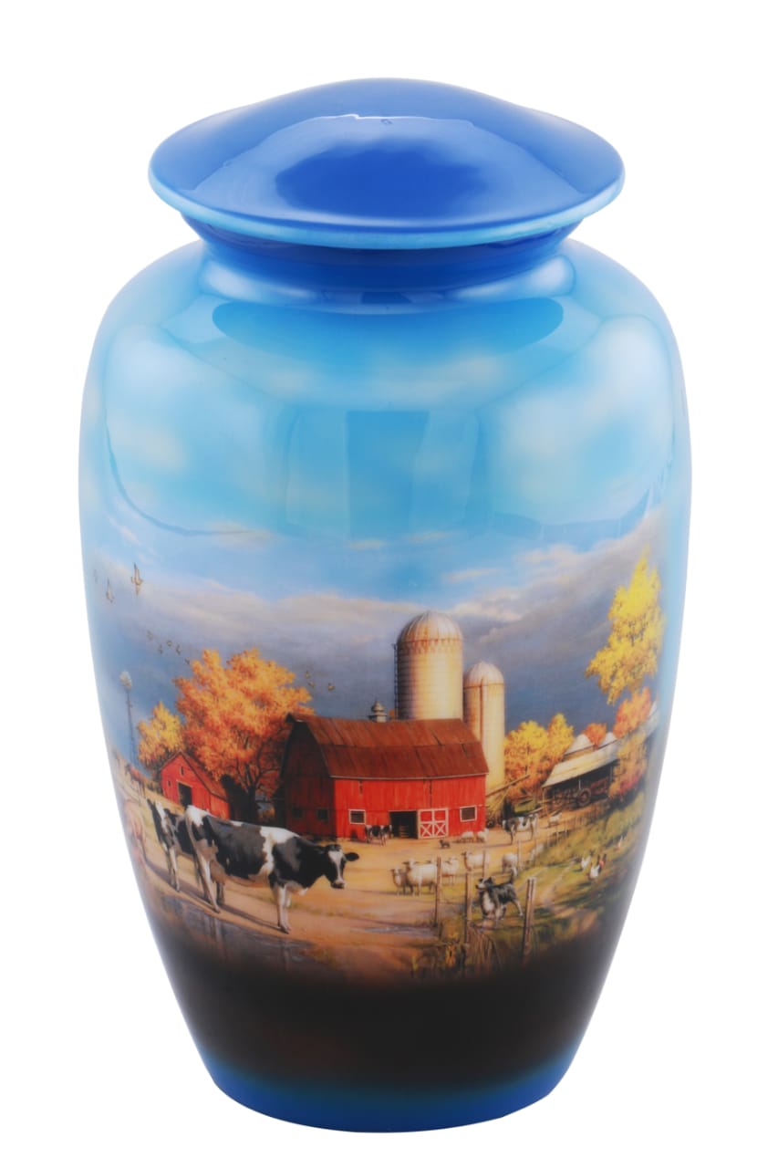 Cozy Farm Theme Cremation Urn - IUTM135