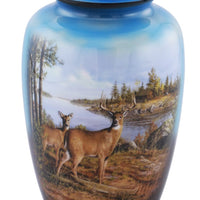 Deer & Stream Theme Cremation Urn - IUTM137