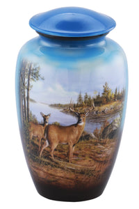 Deer & Stream Theme Cremation Urn - IUTM137
