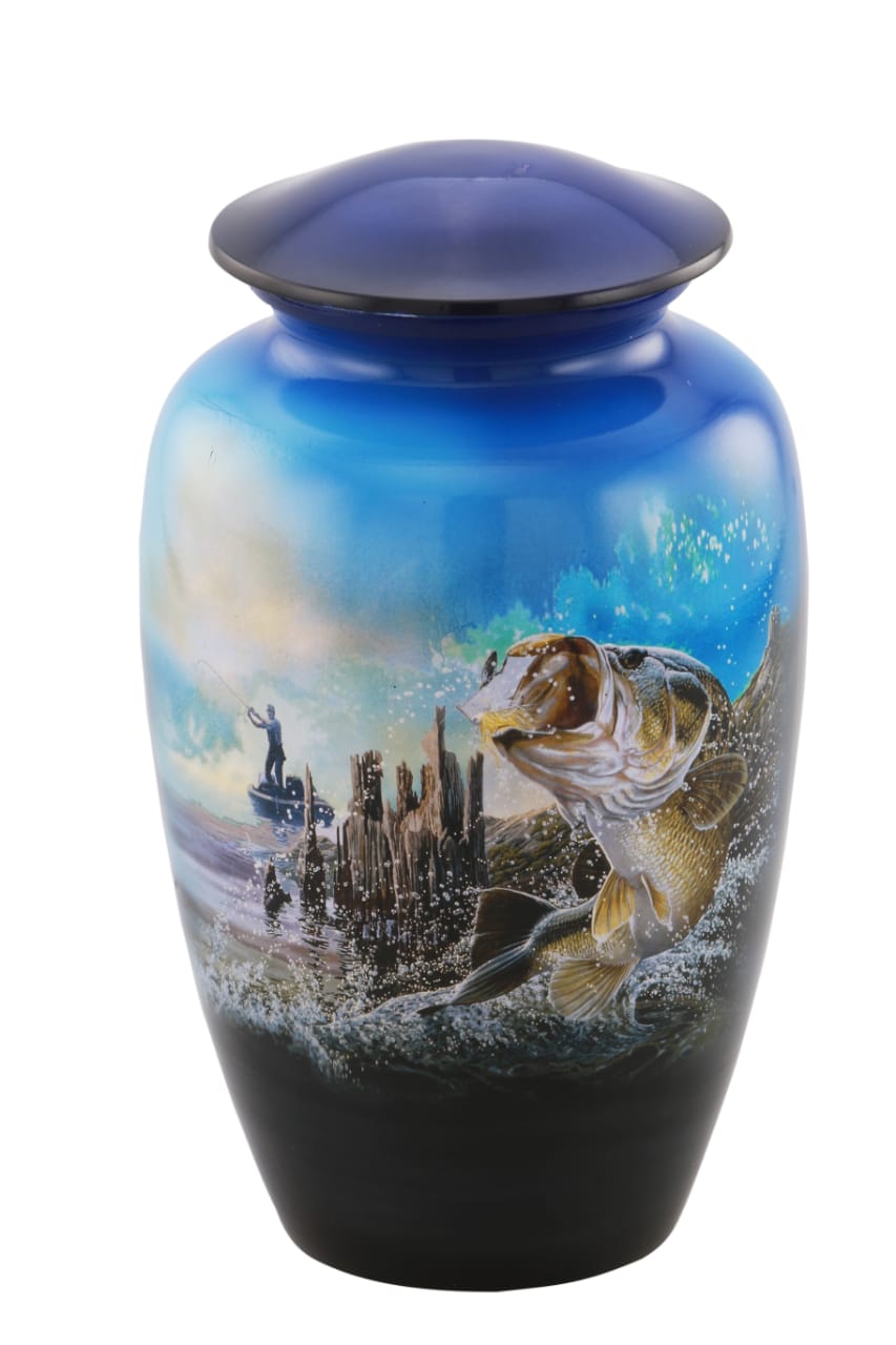 Leaping Bass Theme Cremation Urn - IUTM141