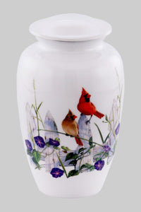 Cardinals and Flowers Theme Cremation Urn - IUTM143