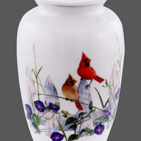 Cardinals and Flowers Theme Cremation Urn - IUTM143