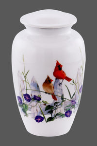 Cardinals and Flowers Theme Cremation Urn - IUTM143