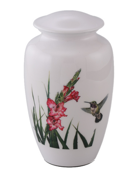 Simple Hummingbird Ivory Theme Cremation Urn - IUTM150