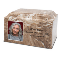 Grace Cultured Marble Photo Urn - IUUVP300-Desert Sand