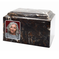 Grace Cultured Marble Photo Urn - IUUVP300-Aztech Black