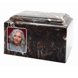 Grace Cultured Marble Photo Urn - IUUVP300-Aztech Black