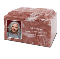 Grace Cultured Marble Photo Urn - IUUVP300-Coral