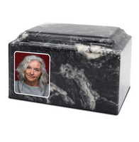 Grace Cultured Marble Photo Urn - IUUVP300-Ebony Pearl