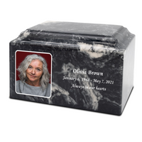 Grace Cultured Marble Photo Urn - IUUVP300-Ebony Pearl