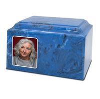 Grace Cultured Marble Photo Urn - IUUVP300-Egyptian Blue