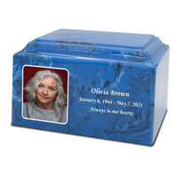 Grace Cultured Marble Photo Urn - IUUVP300-Egyptian Blue