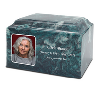 Grace Cultured Marble Photo Urn - IUUVP300-Emerald