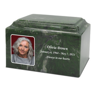 Grace Cultured Marble Photo Urn - IUUVP300-Evergreen