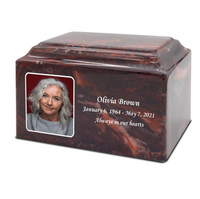 Grace Cultured Marble Photo Urn - IUUVP300-Mahogany