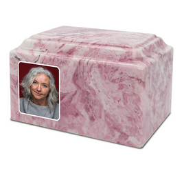 Grace Cultured Marble Photo Urn - IUUVP300-Pink Rose