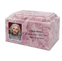 Grace Cultured Marble Photo Urn - IUUVP300-Pink Rose
