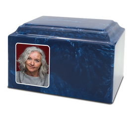 Grace Cultured Marble Photo Urn - IUUVP300-Prussian Blue