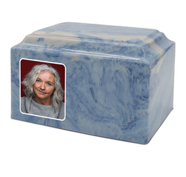 Grace Cultured Marble Photo Urn - IUUVP300-Sky Blue