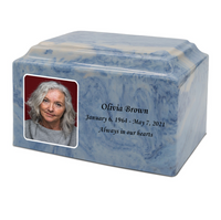 Grace Cultured Marble Photo Urn - IUUVP300-Sky Blue