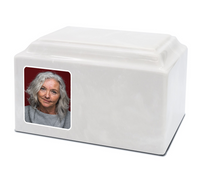 Grace Cultured Marble Photo Urn - IUUVP300-White Pearl